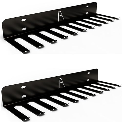 IRON AMERICAN USA Omega Beast Gym Storage Rack 9 OR 11 Hook Heavy-Duty Gym Wall Organizer Gym Caddy Hanger - Gym Accessory Storage - Resistance Bands, Jump Ropes, Barbells, Lifting Belts, Cable Attachments - 2pk