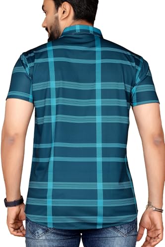 Image of FABRIPPLE Men's Printed Half Sleeve Shirt for Casual Wear | Stylish Geometric Pattern Slim Fit for Men | Summer Trendy Short Sleeve Shirt