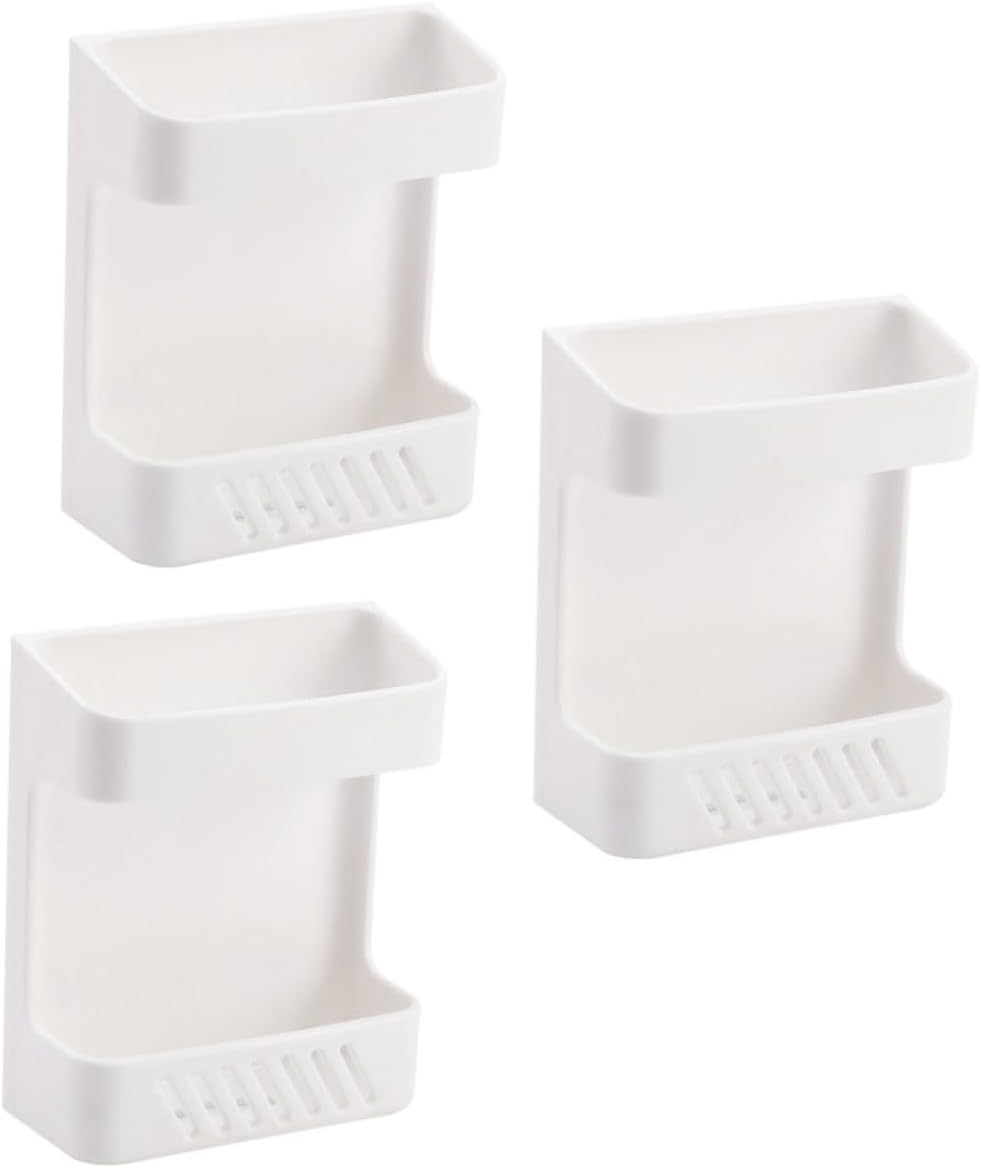 Cabilock 3pcs Wall-mounted Storage Shelf Self-adhesive Remote Control Organizer for Home Use Compact and Tool Rack No Drilling Required for Living Room and Kitchen