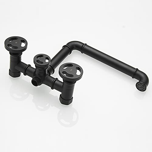 Ensemble de douche de bain mural avec mitigeur baignoire noir mat