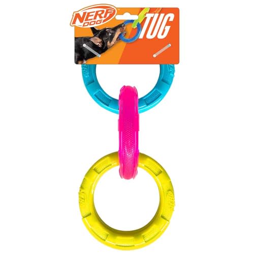Nerf Dog 26.7 cm TPR 3-Ring Tug Dog Toy - u[ƃsNƃCG[