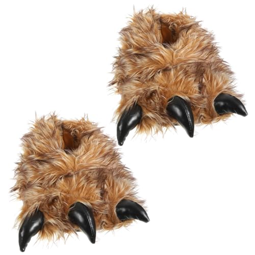 Pantoufles patte d'ours marron LIFKOME pour des pieds au chaud à la maison en hiver