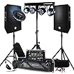 Pack Sono 3200W Complet, Paire d'Enceintes Passives 2x600W, Table de Mixage, Portique 4 Lumières Xperformer + OVNI à LED, Pieds