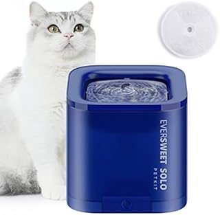 PETKIT Cat Water Fountain, Automatic Pet Drinking Fountain Bowl with LED Indicator, Ultra Quiet Pump with 2 Flow Modes & Anti-Dry Design, for Cats and Small Dogs, 1.85L (Blue)