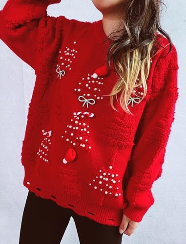 Image of OMEWEE Halloween Sweaters for Women 2024 Womens Ribbed Cuffs Pullover Sweaters Knit Baggy Fall Sweaters for Women