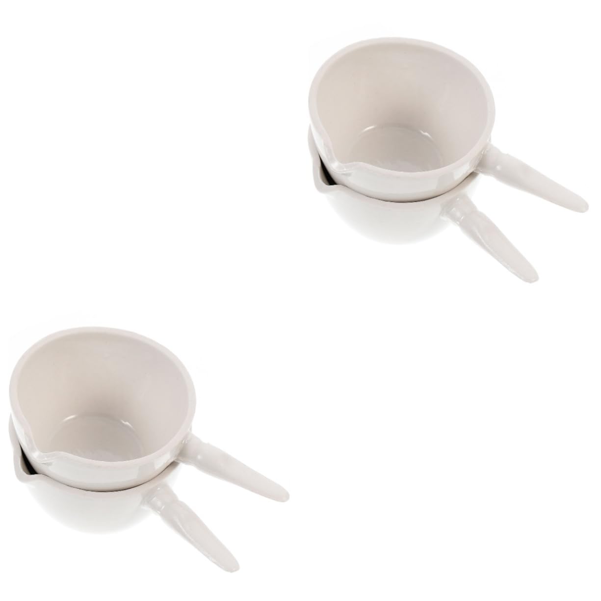 KICHOUSE 4 Pcs Evaporating Dish Basin Large Evaporation Dish Bowl with Spout Vaporizador Lab Evaporation Dishes Mixing Bowl Dish Cup Cooler Laboratory Evaporating Supplies Ceramics White