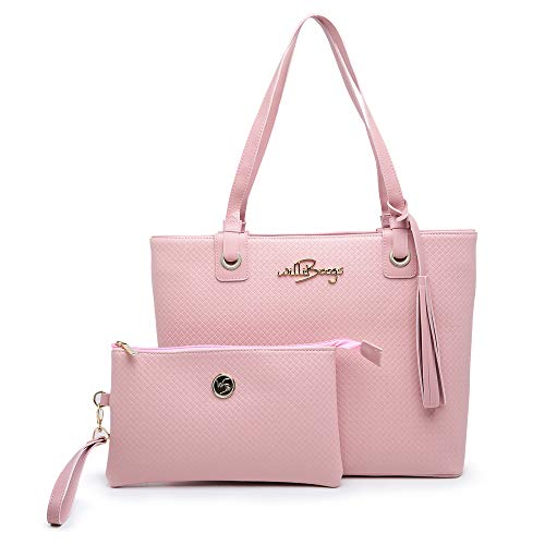 Bolsa Feminina Lorena Sacola Carteira Kit 5 Peças Willibags (Rosa)