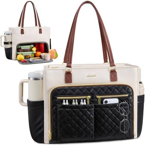 Image of LOVEVOOK Work Bag with Lunch Compartment, 17.3-Inch Teacher Tote for Women