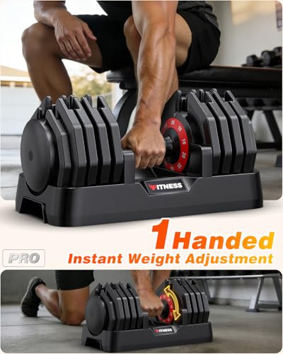 Rendpas Adjustable Dumbbells Set of 2, 5-in-1/10-in-1/16-in/1 Quick-Lock Hand Weights 25/55/80 lbs Pair, Anti-Slip Handle Free Weights Set in Home Gym for Men and Women - Image 3
