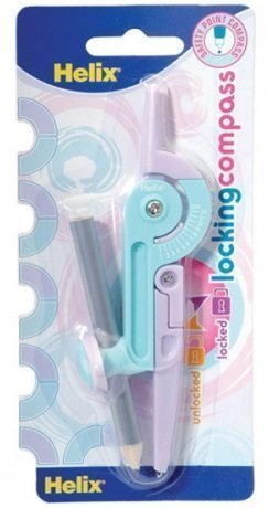 1 x Lilac & Aqua Helix Lockable Maths Compass