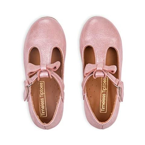 Flower Girl Shoes, Leather Girls' Mary Jane Shoes, Girls Party Shoes, Girls Shoes for Wedding (Metallic Pink, Numeric_11) Cover