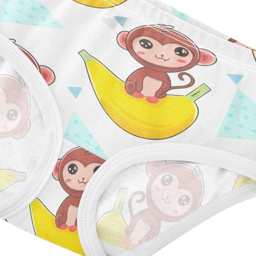 Florals Girls Underwear Toddler 2t Cotton Cute Panties Girl Cute Cartoon Monkeys Bananas Kids Undies Briefs4