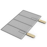 HAGO Edelstahl Grillrost | Eckig 67x40cm | Ersatzrost | Grillgitter | Grillgitter | universal | mit Griffen | Edelstahl | massiv | Gasgrill | Kohlegrill