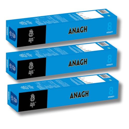 Image of Fresh Brew Co. Anagh Coffee Capsules | Intensity 8 | Medium Dark Roast | 100% Arabica Single Estate | Nespresso Compatible | Freshly Roasted | Aluminium Pods (10 Capsules Per Pack) (Pack of 3)
