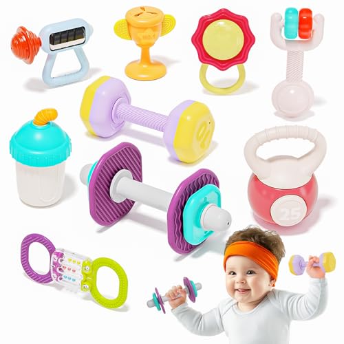 Image of Baby Toys 0-6 Months, 9 PCS Baby Rattle Teething, Infant Baby Toys 6-12 Months, Teethers for Newborn Infant, Boys and Girls Shower Gifts, Early Educational Easter Basket Stuffers
