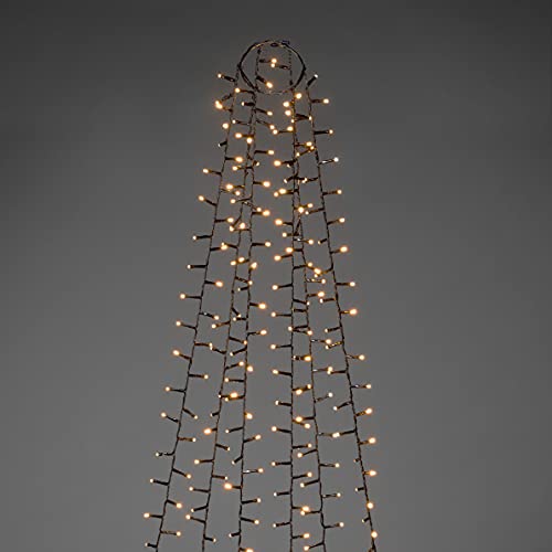 Konstsmide LED Halo Tree System Christmas Lights Outdoor 6 Strands of 180 Diodes/Outdoor or Indoor Use (IP20)/1080 Amber Diodes/Optional 8 Hour Timer/4m/String Lights Black Cable - Image 2