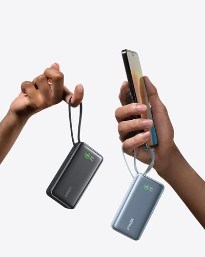 Image of Anker Nano Power Bank, 10,000mAh Portable Charger with Built-in USB-C Cable, 30W Recharging, 30W Max Output with USB-C&A, for iPhone 16 /15 Series, MacBook, Galaxy, AirPods, and Mo