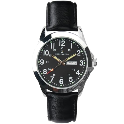Image of Carlington Aristocrat Series Analog Day & Date Watches for Men with Premium Leather Strap - CT 1073