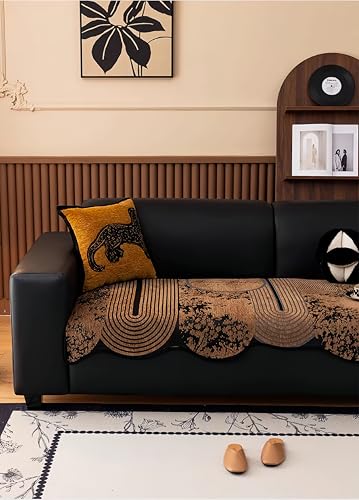 Housse de canapé en chenille antidérapante verte 90 x 210 - 3