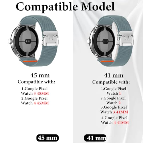 SUGARJAR Nylon Replacement Bands Compatible with Google Pixel Watch 1/2/3/4 41MM, Soft & Breathable Sport Straps for Women and Men, LightTeal by SUGARJAR - Used condition - Image 7