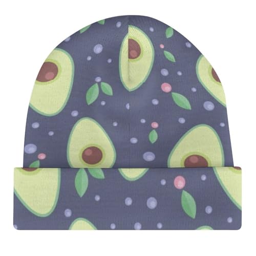 Cute Avocado Pattern Kids Beanie Hat for for Girls Boys Children Cap Winter Knitted Chemo Cancer Headwear Accessories Gifts Decoration Black4