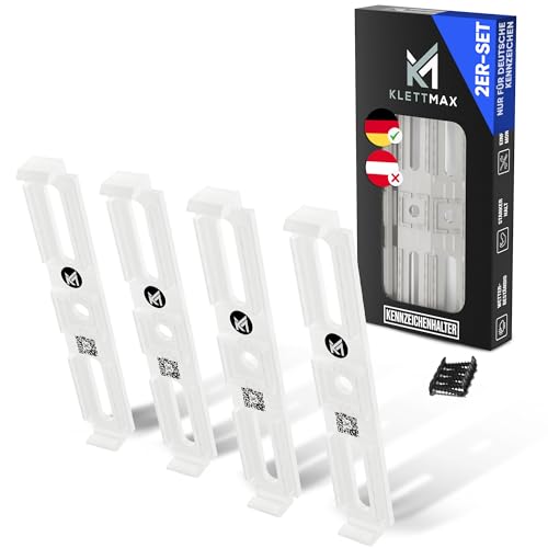 KLETTMAX® Original Frameless Clip Number Plate Holder – Number Plate Holder – Invisible and Weatherproof (DE + EU Not Austria)