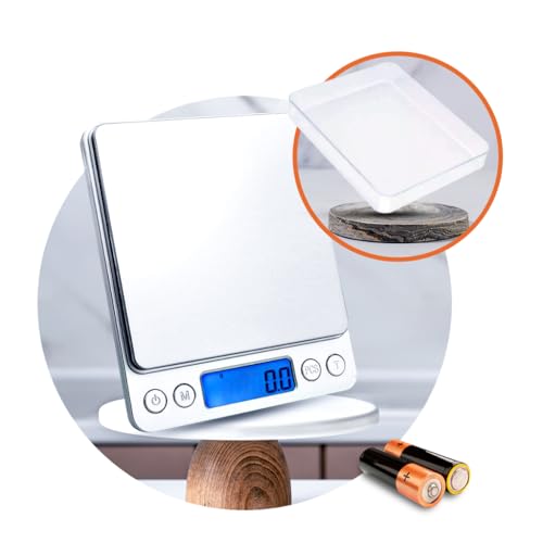 Mini Balança Digital de Cozinha Portátil 2kg de Alta Precisão 0,1g Até 2kg Multiuso Doméstico Alimen