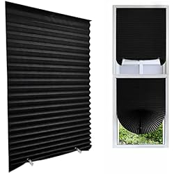 Persianas plisadas temporales para ventanas, persianas autoadhesivas no tejidas, sin taladro, para baño, cocina, dormitorio, puerta, ventanas, persianas de papel de fácil ajuste, persianas de ventana