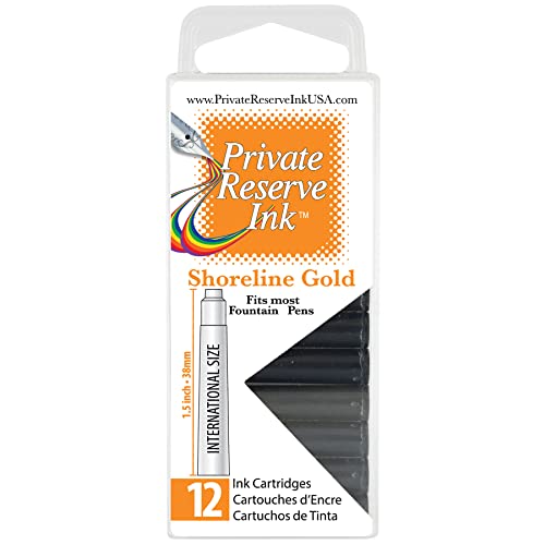 Private Reserve Refills Shoreline Gold 12-pack Fountain Pen Cartridge - PR-C22