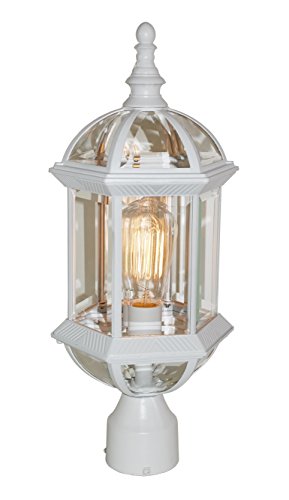 Trans Globe Lighting Tg4186 Wh One Postmount Lantern Outdoor-Post-Lights, 19-3/4-Inch, Multi #TOP25