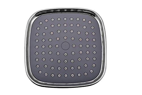 Image of BATH GURU 5x5 Inch Square Rain Shower Head for Bathroom, ABS Plastic Overhead Shower with Chrome Finish, Leak Proof, Anti-Clog Silicone Nozzles, Universal Fit for Wall & Ceiling Mount