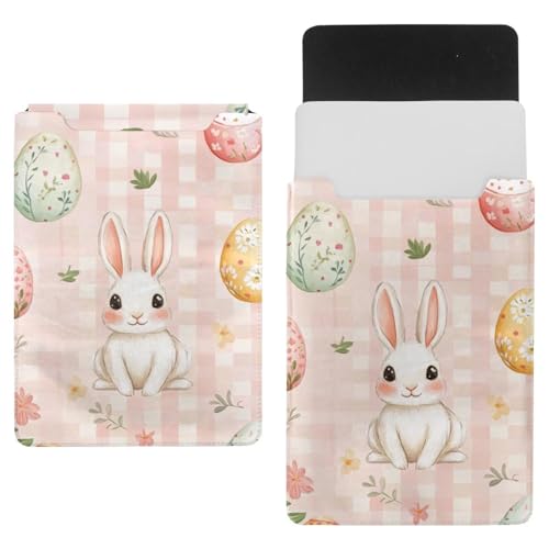 Funda para ordenador portátil de 35.1 x 25.9 cm rosa con diseño de huevos de Pascua