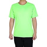 uxcell Adult Men Breathable Short Sleeve Clothes, Casual Wear Tee, Golf Tennis Sports T-Shirt L Green