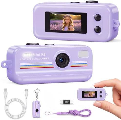KOKODI Y2K keychain camera, mit Filtern, Geschenk für Teenager & Mädchen | Trendige retro‑Stil mini digitalkamera, tragbares Accessoire, als Taschenanhänger für Jugendliche und Mäd