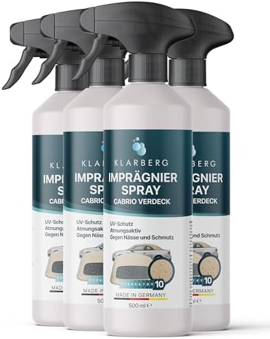 KLARBERG 2 L Cabrio Verdeck Imprägnierspray Wasser- und Schmutzabweisend | Schützt Cabrioverdecke vor Nässe, Schmutz und UV-Strahlung. Bewahrt Farbe und Material für ein dauerhaft