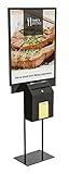 Displays2go SSBST1BKBK Large Locking Ballot Box with Double Sided Poster Stand, 22x28-Inch, Black