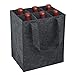 Produktbild Hisdricus Bottle Bag with 6 Compartments, 3mm Filzflaschenkorb, 24x18x28cm Flaschenträger, Flaschentasche, Wiederverwendbar, Geeignet für Partys, Reisen und Picknicks (Dunkelgrau)