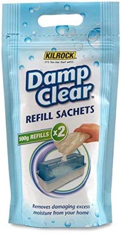 1kg - Pack Of 2x 500g sachet - Kilrock Damp Clear Refill - Moisture Absorbers - Helps Remove Excess Moisture From Your Home/Office - Ideal For Refilling All Granular Moisture Traps