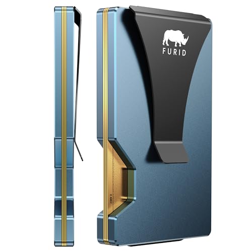 Minimalist Card Wallet for Men Slim: Rfid Metal Wallet with Money Clip Credit Card Holder - Gift for Man Husband at Anniversay Brithday