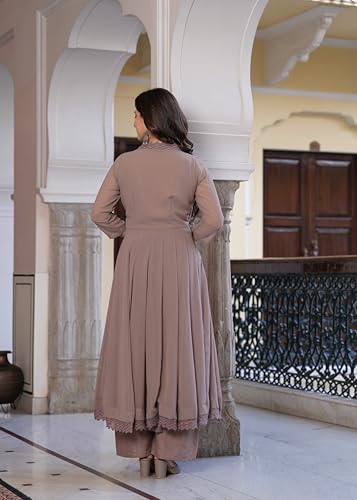 Sitaram Designer Beige Flared Anarkali Dress - Image 3