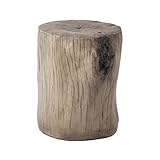SUNBURY Stump Side Table, Concrete Side Table Coffee Log End Table,Patio Faux Wooden, Light Grey Stool Prop Plant Stand Holder for Garden Household Living Room