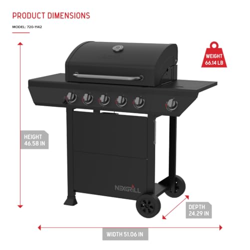 Nexgrill 5 Burner Gas Grill with Side Burner for Perfect Outdoor Cooking - Image 3