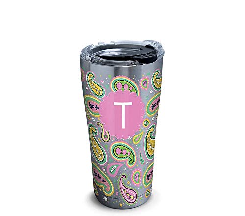 Tervis Simply Southern Paisley Initial T Stainless Steel Tumbler with Clear and Black Hammer Lid