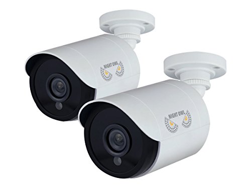 Night Owl Security, 2 Pack Add–On 1080p HD Wired Security Bullet Cameras (White)