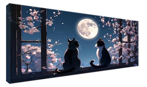 Bricolage Diamond Painting Chat Adulte | Kit Strass Point de Croix 70x140