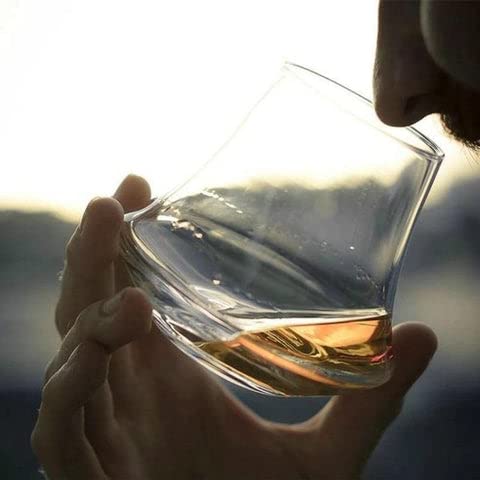 Melbify Rum Glasses | Set of 2 | 360 ML | Snifter Whiskey Glass | Thin | Big| Unique | Handmade | Tulip Shaped Whiskey Glass Transparent 2