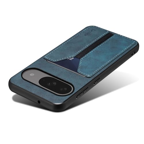 Coque Google Pixel 10 Pro étui portefeuille fin bleu anti-rayures avec fente