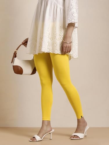 Image of TWIN BIRDS Super Stretchable Cotton Elasthane Fabric Ankle Length Leggings for Women