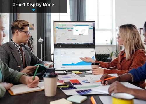 Image of Triple Screen 15.6 inch Portable Foldable Monitor Dual Screen with VESA Extender 1080P FHD IPS for Laptop PC 360Rotation Kickstand for Windows MAC OS Smartphone,PS5,Switch (15.6)