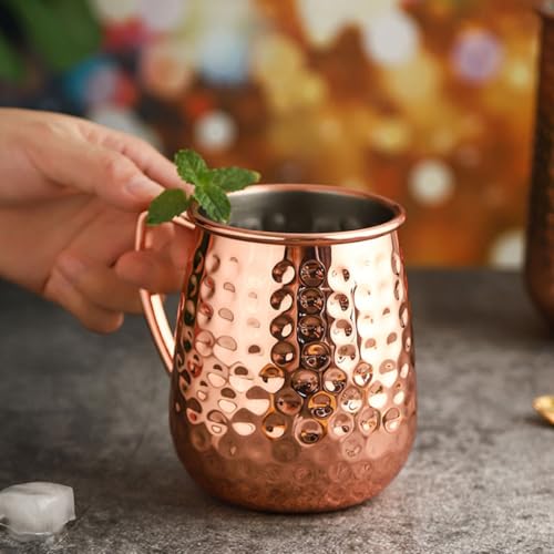 Taza para moscow mule de acero inoxidable antideslizante con base plana 7